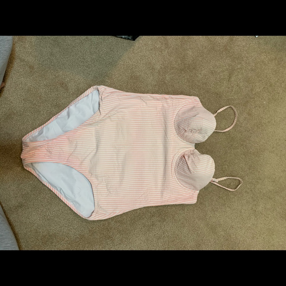 J Crew one piece seer sucker swimsuit